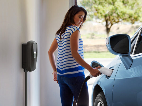 EV charger installed on a wall